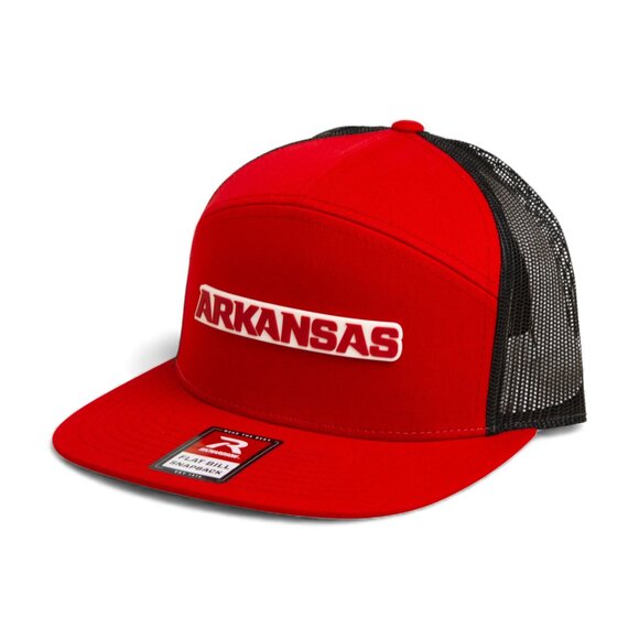 Arkansas Razorbacks ARKANSAS Red 3D Snapback Seven-Panel Trucker Hat- Red/ Black - Picture 2 of 3